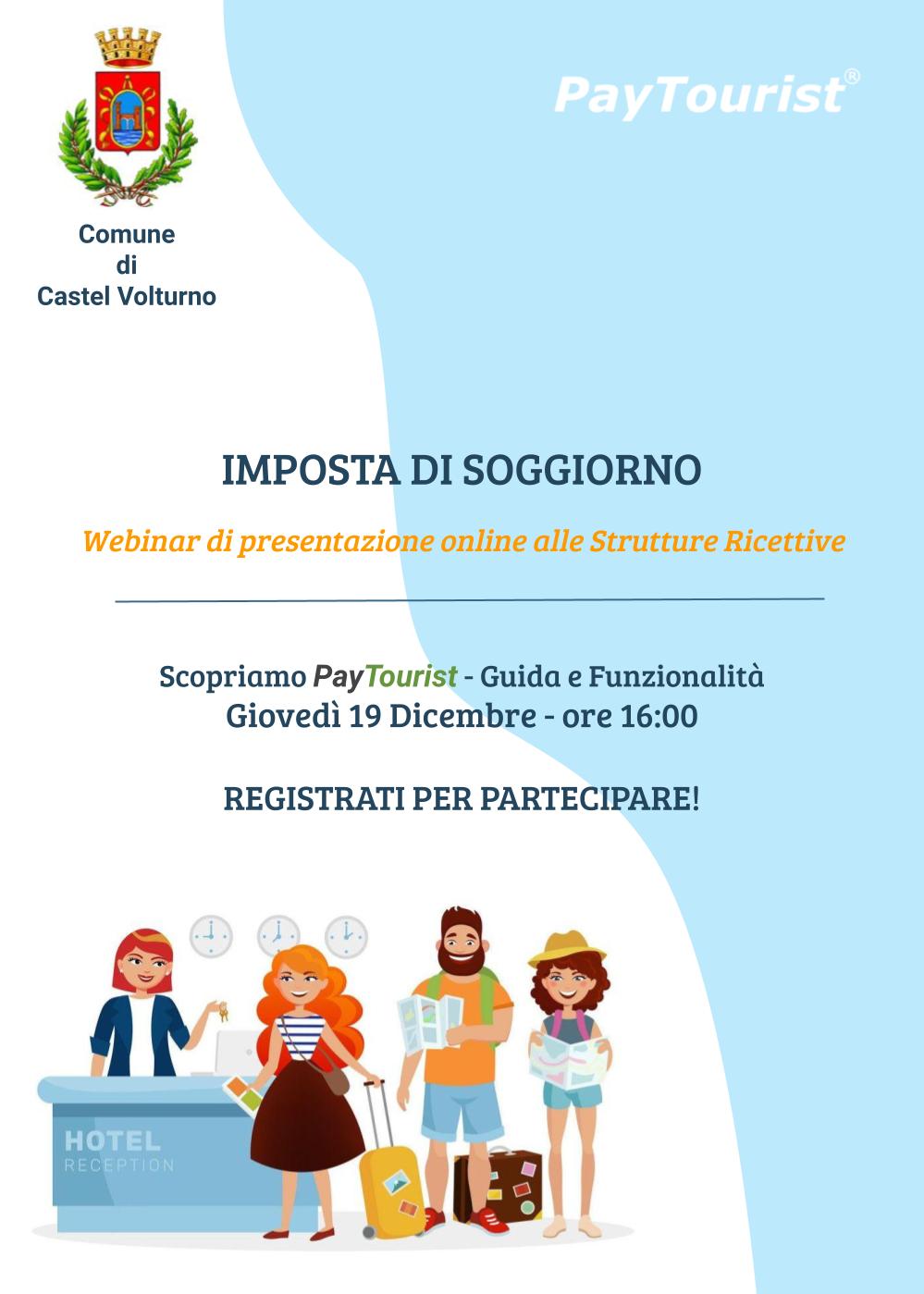 IMPOSTA DI SOGGIORNO - Webinar di presentazione online alle Strutture Ricettive